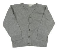 Šedý melírovaný propínací svetr H&M