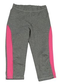 Šedo-neonově růžové sportovní capri legíny Yigga
