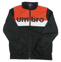 Černo-červeno-bílá sportovní propínací mikina s nápisem Umbro