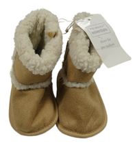 Nové - hnědé semišové zateplené válenky Primark vel. 18/19