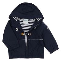 Tmavomodrá šusťáková jarní bunda s kapucí Obaibi