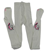 Bílé punčocháče s jednorožci Yigga