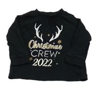 Černé triko s nápisem a parohy