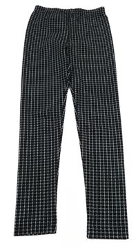 Černo-bílé kostkované legíny Shein