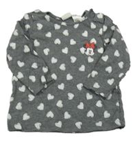 Tmavošedé melírované triko se srdíčky a Minnie H&M