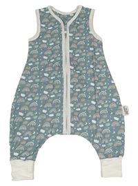 Zelený podšitý spací pytel s duhami