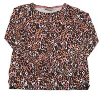 Starorůžovo-černo-hnědé vzorované triko Matalan