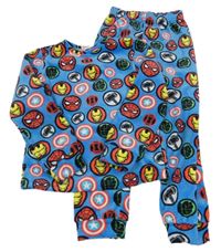 Modré plyšové pyžamo s logy Avengers Next