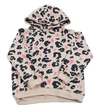 Světlerůžová vzorovaná mikina s blesky a kapucí Scamp&Dude