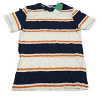 Nové - Tmavomodro-bílo-červené pruhované tričko H&M