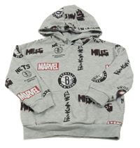 Šedá melírovaná mikina se Spidermanem a kapucí Primark