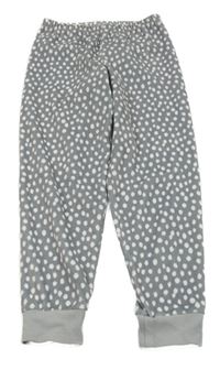 Šedé puntíkaté plyšové pyžamové kalhoty C&A