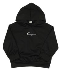 Černá mikina s nápisem a kapucí Shein