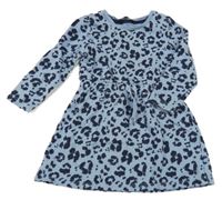Modré teplákové šaty s leopardím vzorem George