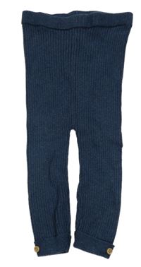 Tmavomodré žebrované pletené tepláky Tu