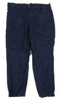 Tmavomodré plátěné kalhoty H&M