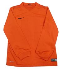 Červené pruhované sportovní funkční triko s logem Nike