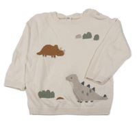 Krémový svetr s dinosaury H&M