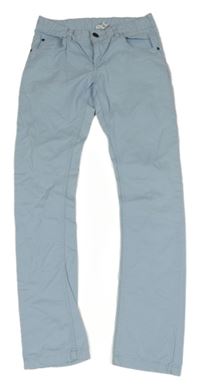 Světlemodré plátěné skinny kalhoty Hema