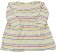 Smetanovo-barevné pruhované pletené šaty George