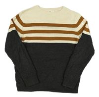 Smetanovo-tmavošedý lehký svetr H&M