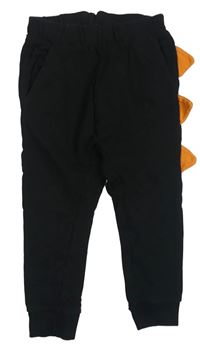 Černé tepláky s oranžovými ostny H&M