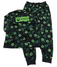 Černo-zelené vzorované plyšové pyžamo s X-box zn. Primark