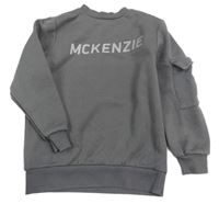 Tmavošedá mikina s logem a kapsou na rukávu zn. McKenzie