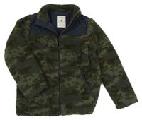 Khaki huňatá podšitá bunda s kapsami Fatface