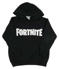 Černá mikina s nápisem a kapucí - Fortnite