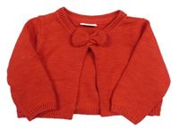 Červený propínací svetr s mašlí F&F