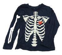 Tmavomodré triko s kostmi Lupilu