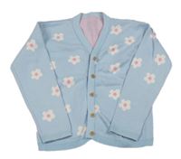 Světlemodrý propínací květovaný svetr George