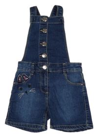 Tmavomodré riflové laclové kraťasy s kočkou M&Co.