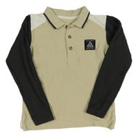 Béžové polo triko s antracitovými rukávy George