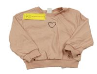 Nové - světlerůžová mikina se srdcem Shein