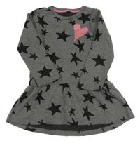 Tmavošedé teplákové šaty s hvězdičkami 