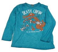 Tyrkysové triko s dinem a nápisem Kiki&Koko