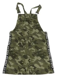 Khaki army riflové laclové šaty H&M