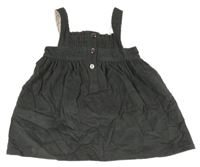 Tmavošedé manšestrové šaty 