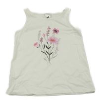 Bílý top s květinou C&A