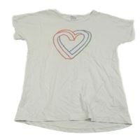 Bílé tričko se srdcem 