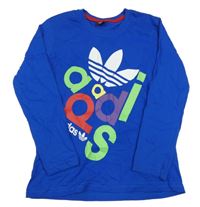 Modré triko s logem - Adidas 