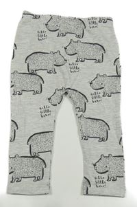 Šedé melírované legíny s medvědy George
