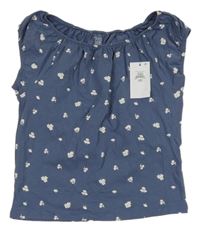 Nové - modré tričko s kvítky Primark
