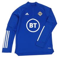 Modrá sportovní funkční mikina s logem Adidas