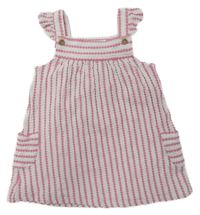 Bílo-růžové vzorované laclové šaty s kapsami Primark