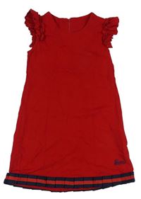 Červené bavlněné šaty s volánky Gucci