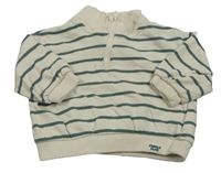 Bílo-zelená pruhovaná mikina H&M