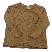 Hnědé puntíkaté triko H&M